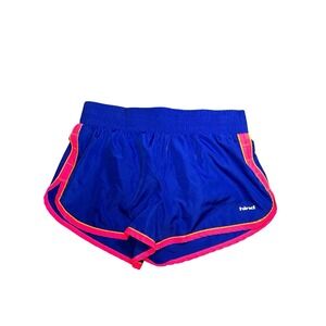 Hind Shorts Womens Size Medium Blue Hot Pink Bright Lined Running Athletic